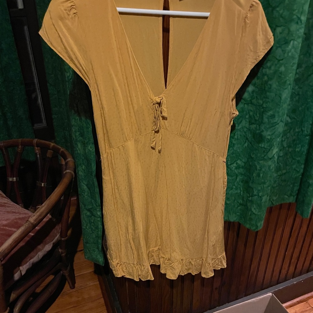 Abercrombie & Fitch yellow tie mini dress- size MP